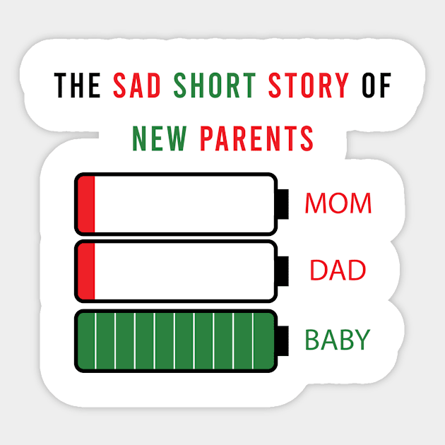 The sad short story of new parents Sticker by LOQMAN